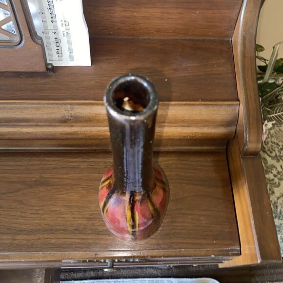 Ceramic Pottery Vase 14" High Rust W/ Brown Tones - Picture 6 of 13